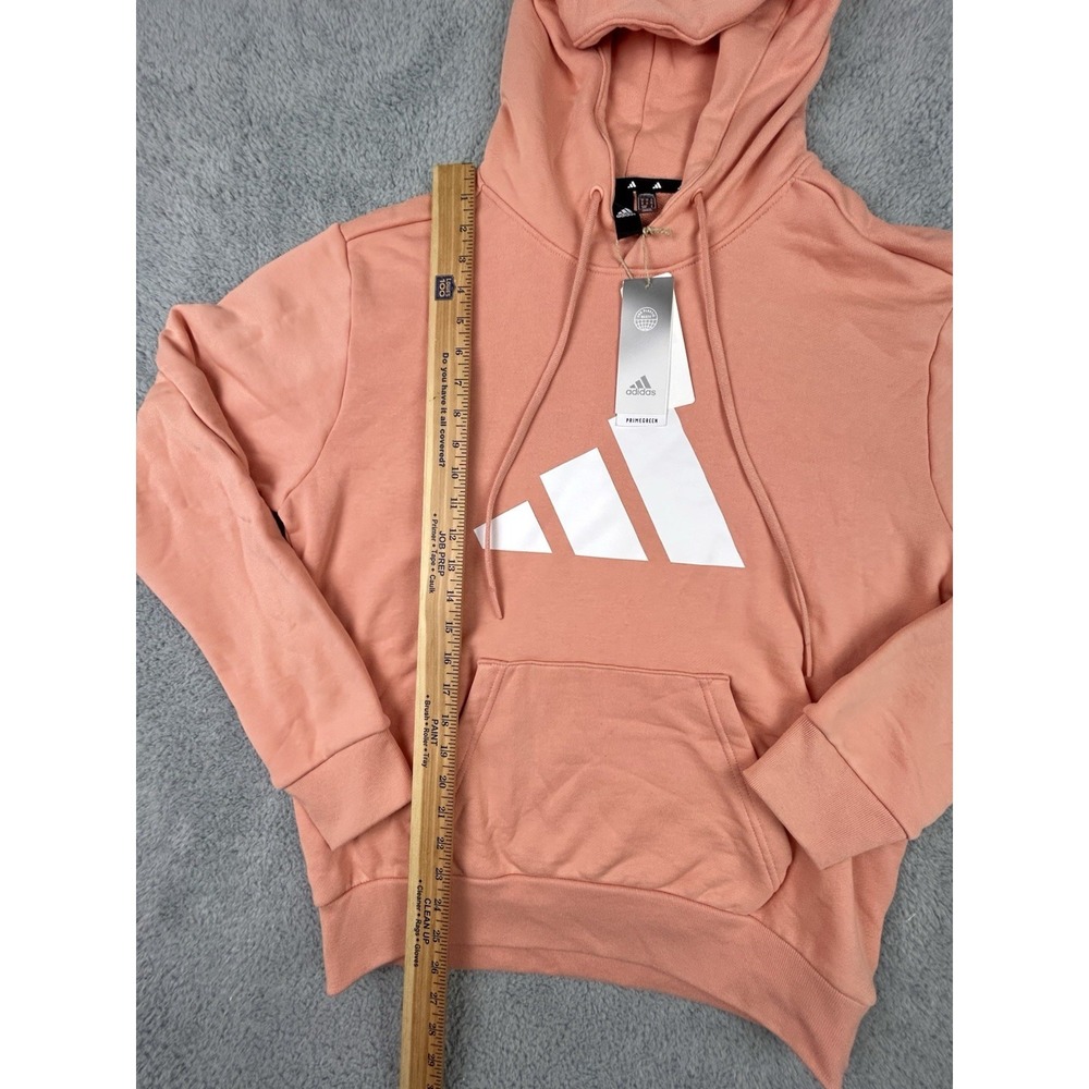 New adidas Mens Sportswear Future Icons 3-Stripes Hoodie Sz Medium Ambient Blush - Picture 6 of 9